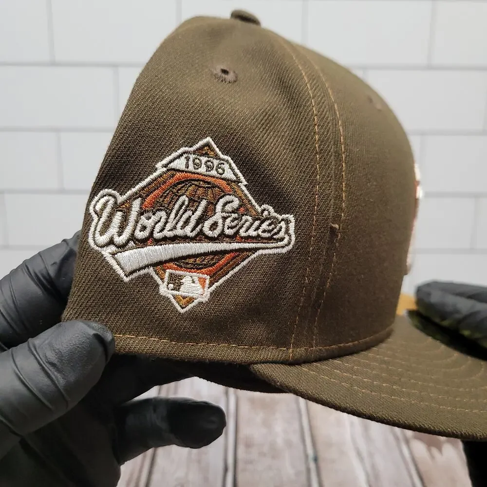 New Era New York Yankees Split Brown Tan 59FIFTY Fitted Hat Size 8